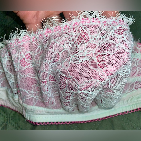 CANDIE'S Mint Lace Cheeky Panty, sz L, with matching Strapless Bandeau Bra, NWT - Picture 7 of 13
